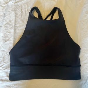 High neck long line energy bra